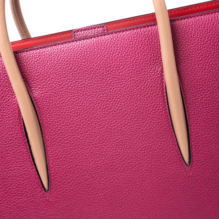 مملوكة مسبقًا Christian Louboutin Fuchsia Leather Paloma Medium Tote