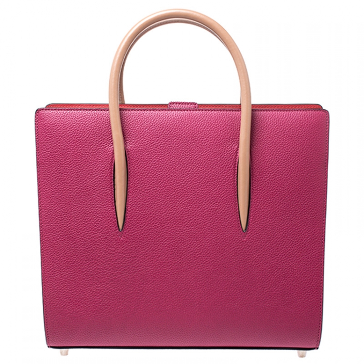 مملوكة مسبقًا Christian Louboutin Fuchsia Leather Paloma Medium Tote