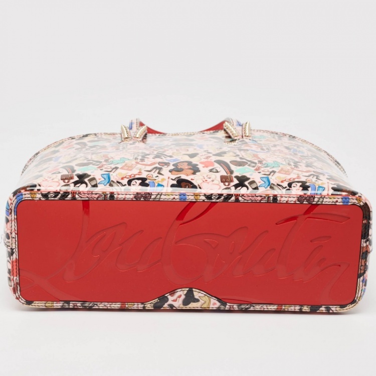 Pre Owned Christian Louboutin Multicolor Printed Patent Leather Small Cabata Tote