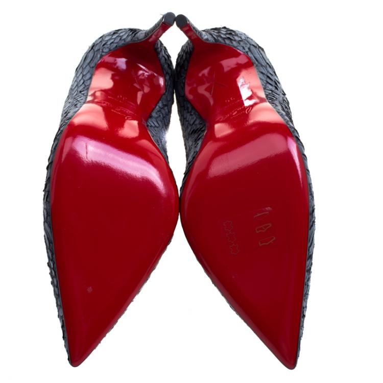 Pre Owned Christian Louboutin Ash Grey Python So Kate Pumps Size 36