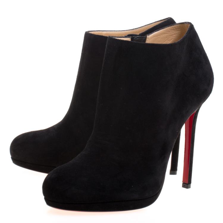 christian louboutin black suede boots