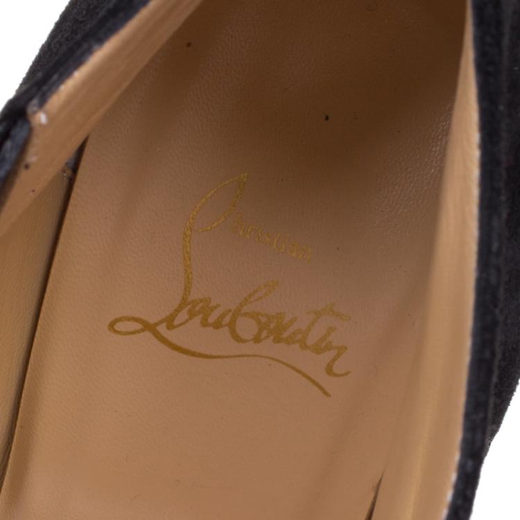 Pre Owned Christian Louboutin Black Suede Bella Ankle Boots Size 40
