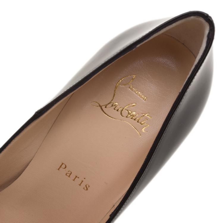 Pre Owned Christian Louboutin Black Patent Leather So Kate Pointed Toe Pumps Size 38.5