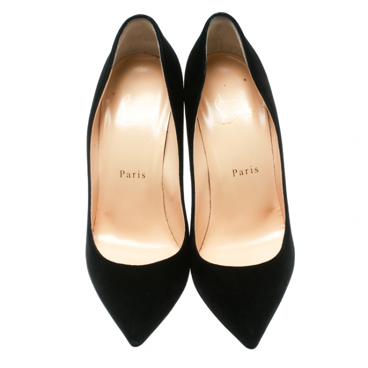 Pre Owned Christian Louboutin Black Suede So Kate Pumps Size 38