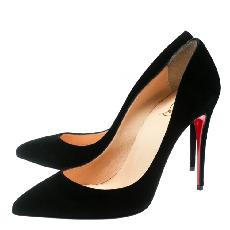 Pre Owned Christian Louboutin Black Suede So Kate Pumps Size 38