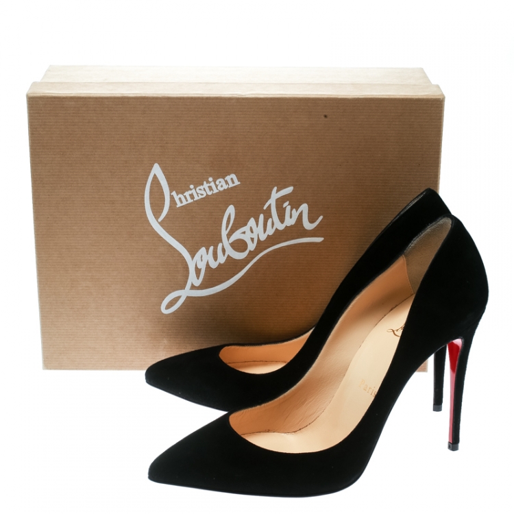 Pre Owned Christian Louboutin Black Suede So Kate Pumps Size 38