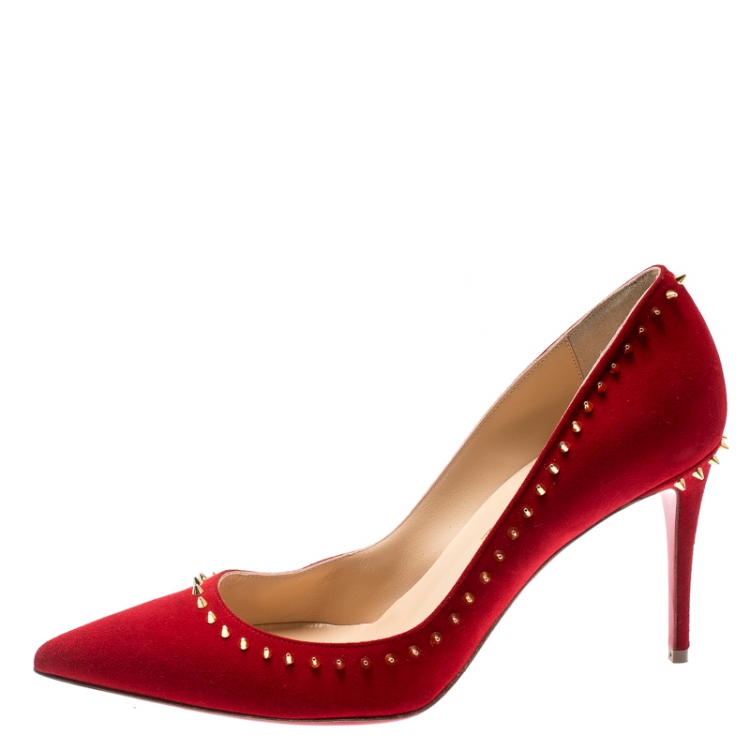 christian louboutin red spike heels