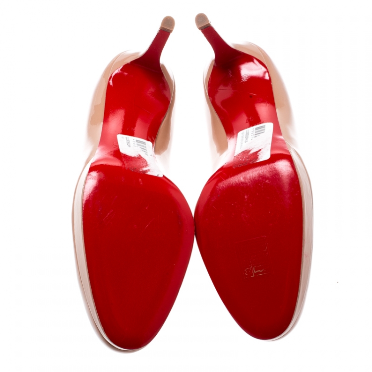 مملوكة مسبقًا Christian Louboutin Beige Patent Leather New Simple Pumps Size 37