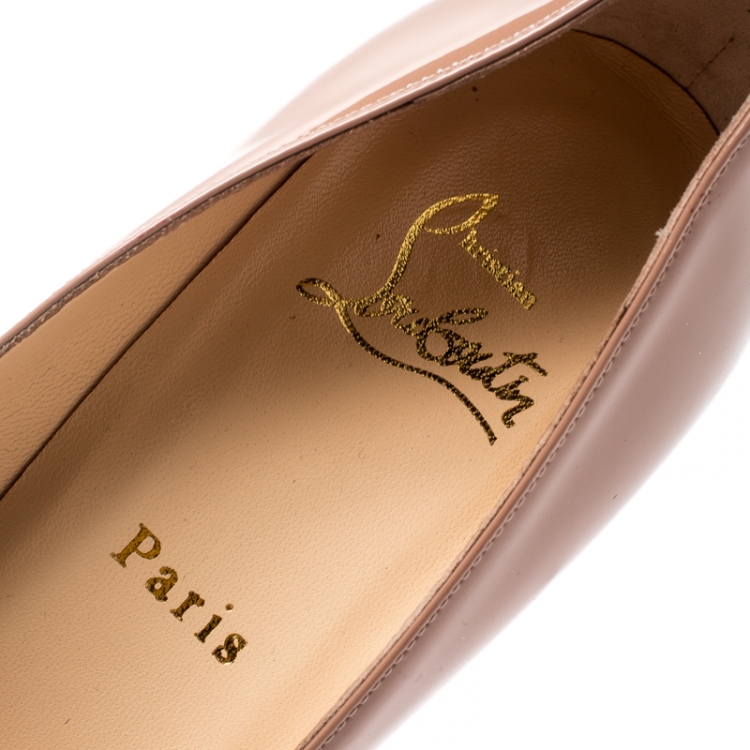مملوكة مسبقًا Christian Louboutin Beige Patent Leather New Simple Pumps Size 37