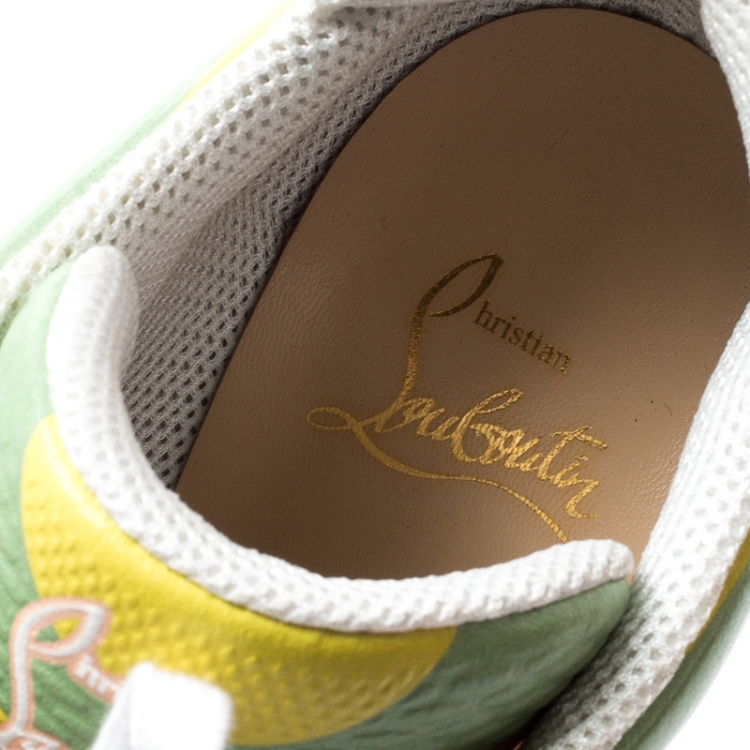 مملوكة مسبقًا Christian Louboutin Multicolor Leather and Mesh Boltina Trainer Booties Size 39.5