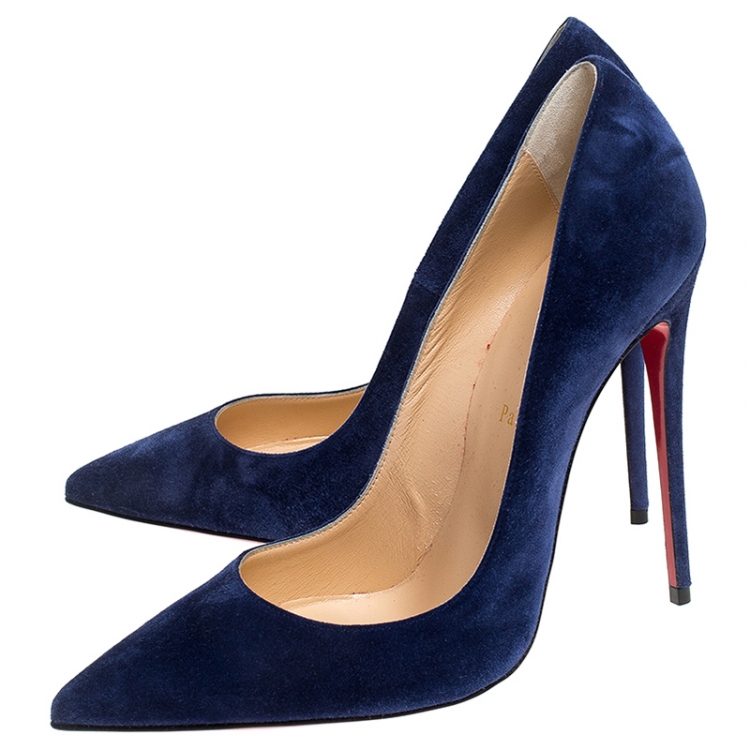 مملوكة مسبقًا Christian Louboutin Blue Suede So Kate Pointed Toe Pumps Size 40