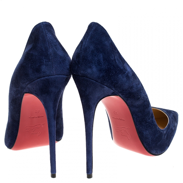 مملوكة مسبقًا Christian Louboutin Blue Suede So Kate Pointed Toe Pumps Size 40