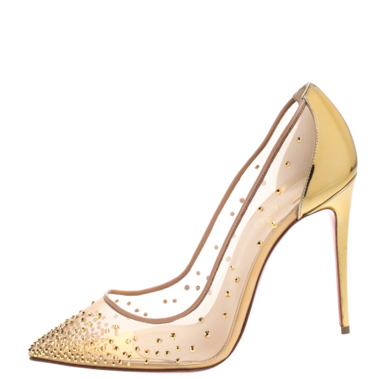 Christian Louboutin Follies Strass-Embellished Red Sole Pump