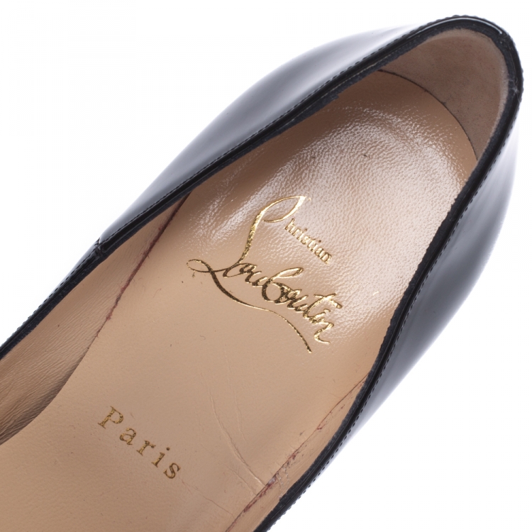 Pre Owned Christian Louboutin Black Patent Leather So Kate Pointed Toe Pumps Size 35.5