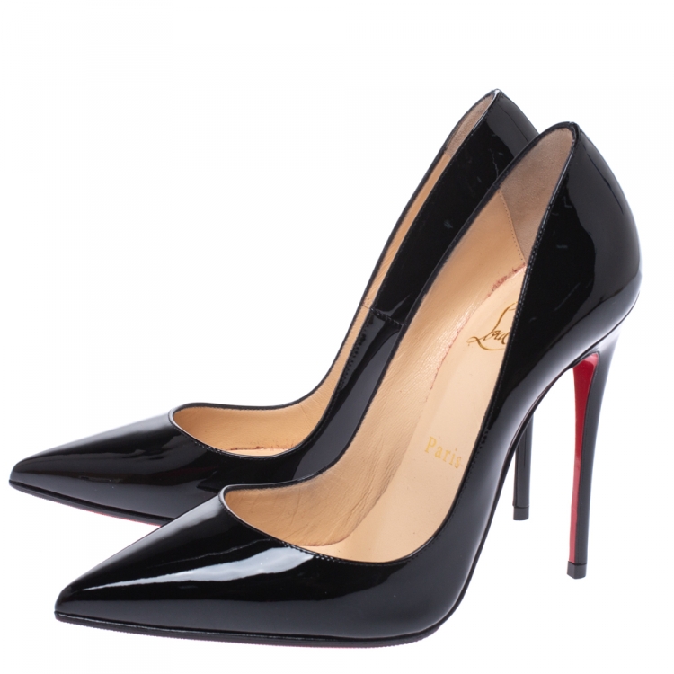 Pre Owned Christian Louboutin Black Patent Leather So Kate Pointed Toe Pumps Size 35.5