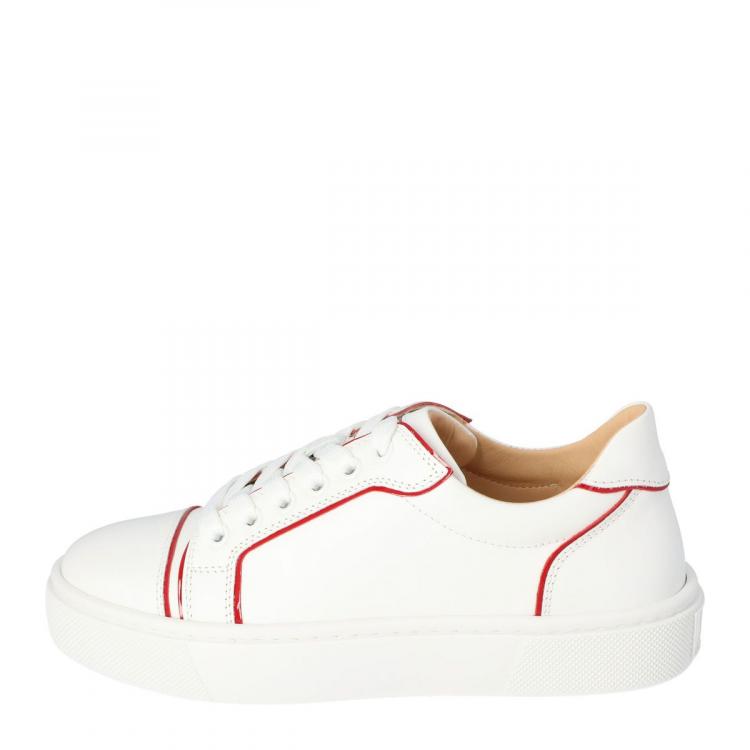 Pre Owned Christian Louboutin White Leather Vieirissima Sneakers Size 39