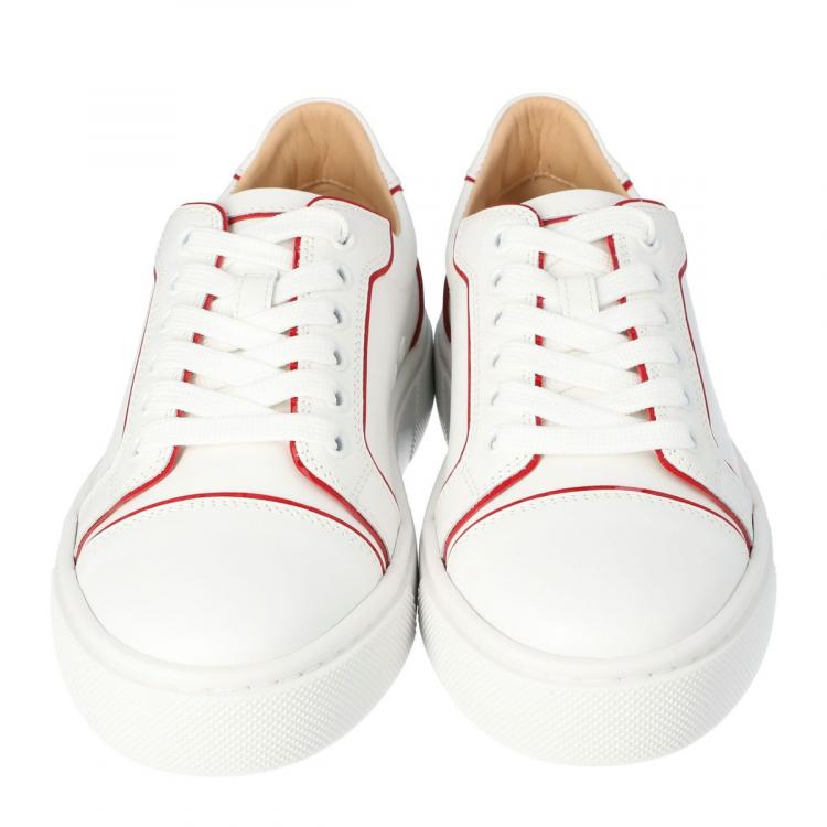 Pre Owned Christian Louboutin White Leather Vieirissima Sneakers Size 39