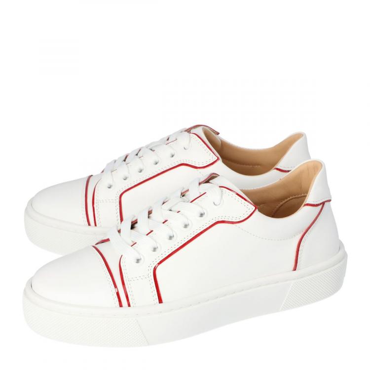 Pre Owned Christian Louboutin White Leather Vieirissima Sneakers Size 39