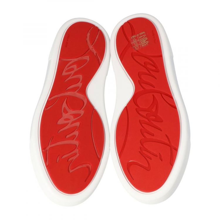 Pre Owned Christian Louboutin White Leather Vieirissima Sneakers Size 39
