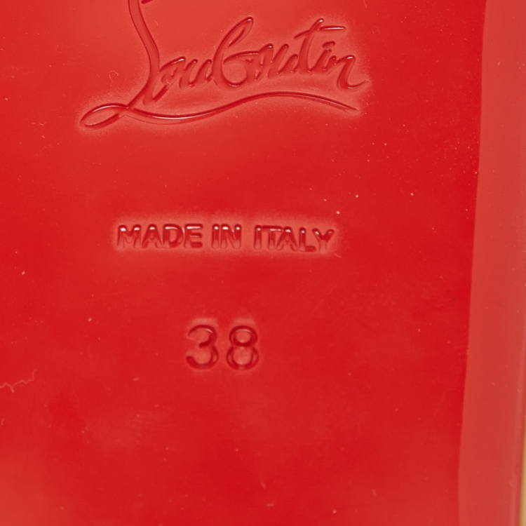 Pre Owned Christian Louboutin Pink Leather Marmella Flat Slides Size 38