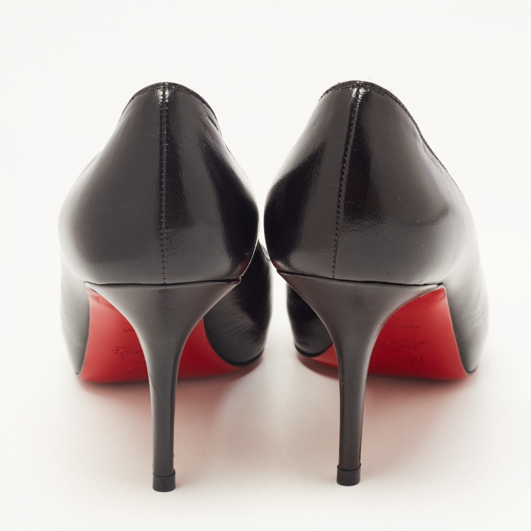 Pre Owned Christian Louboutin Black Leather Mater Claude Pumps Size 37