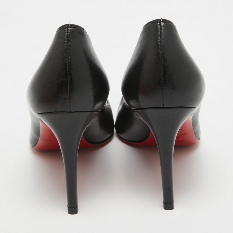 Pre Owned Christian Louboutin Black Leather Pigalle Pumps Size 35.5