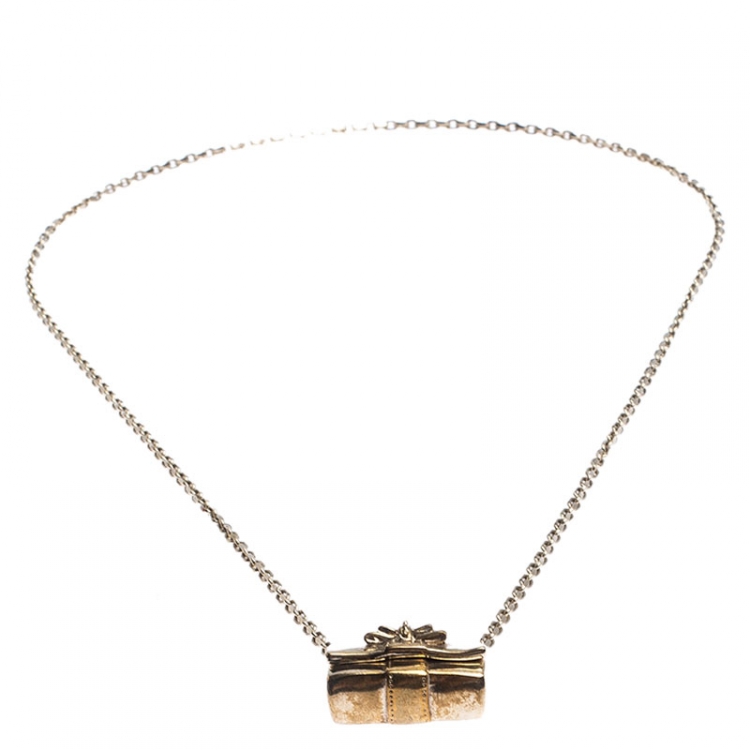 Pre Owned Christian Louboutin Gold Tone Sweet Charity Pendant Necklace