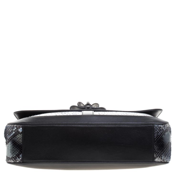 Pre Owned Christian Louboutin Metallic Python Sweet Charity Shoulder Bag