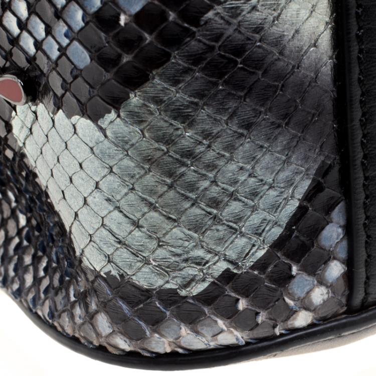 Pre Owned Christian Louboutin Metallic Python Sweet Charity Shoulder Bag