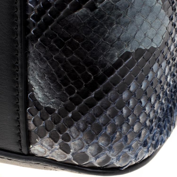 Pre Owned Christian Louboutin Metallic Python Sweet Charity Shoulder Bag