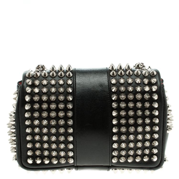 مملوكة مسبقًا Christian Louboutin Black Leather Mini Spiked Sweet Charity Shoulder Bag