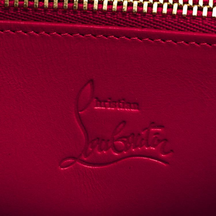 Pre Owned Christian Louboutin Blue Leather Multicolor Studded Spike Continental Wallet