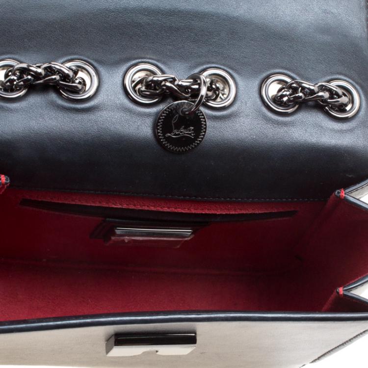 Pre Owned Christian Louboutin Black Leather Sweet Charity Loubi Bow Shoulder Bag