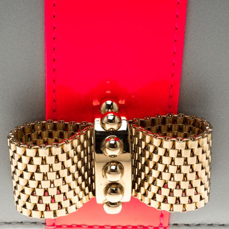 Pre Owned Christian Louboutin Grey Leather Sweet Charity Continental Wallet 