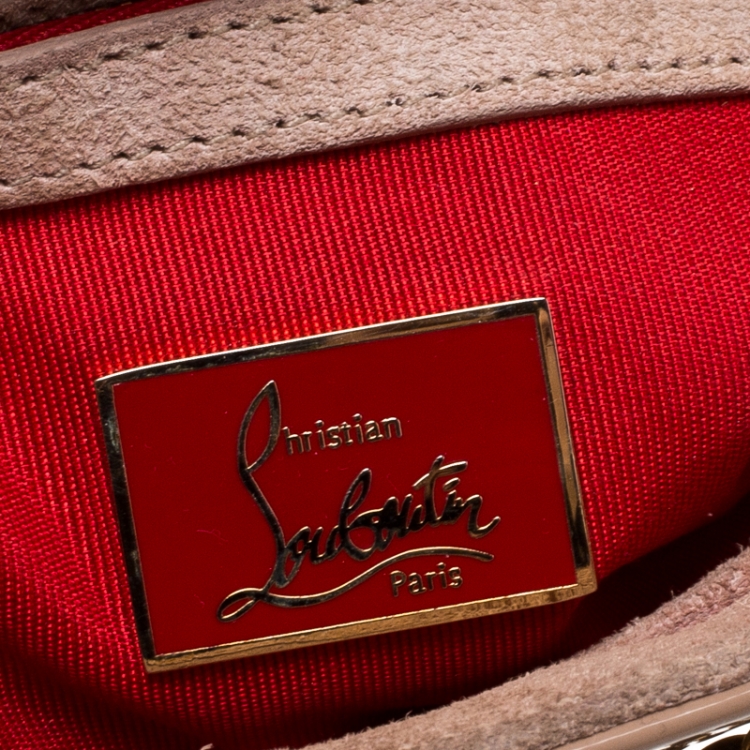 مملوكة مسبقًا Christian Louboutin Beige Patent Leather Riviera Clutch