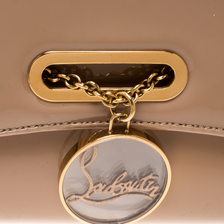 مملوكة مسبقًا Christian Louboutin Beige Patent Leather Riviera Clutch