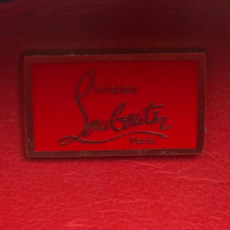 Pre Owned Christian Louboutin Black Leather Spikes Mina Clutch