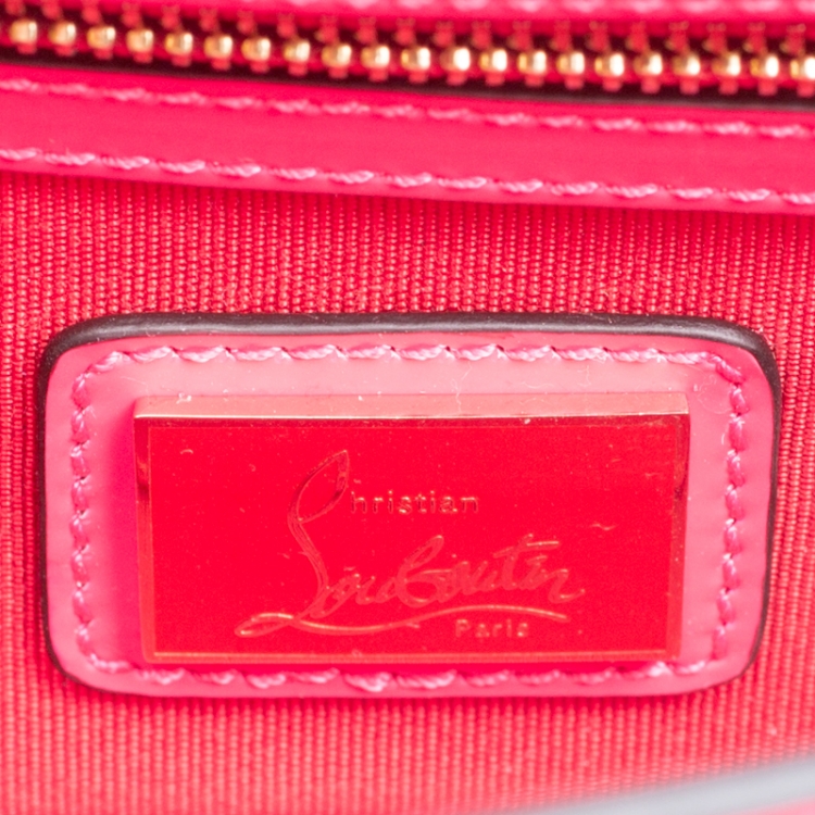 مملوكة مسبقًا Christian Louboutin Fluorescent Pink Leather Riviera Clutch