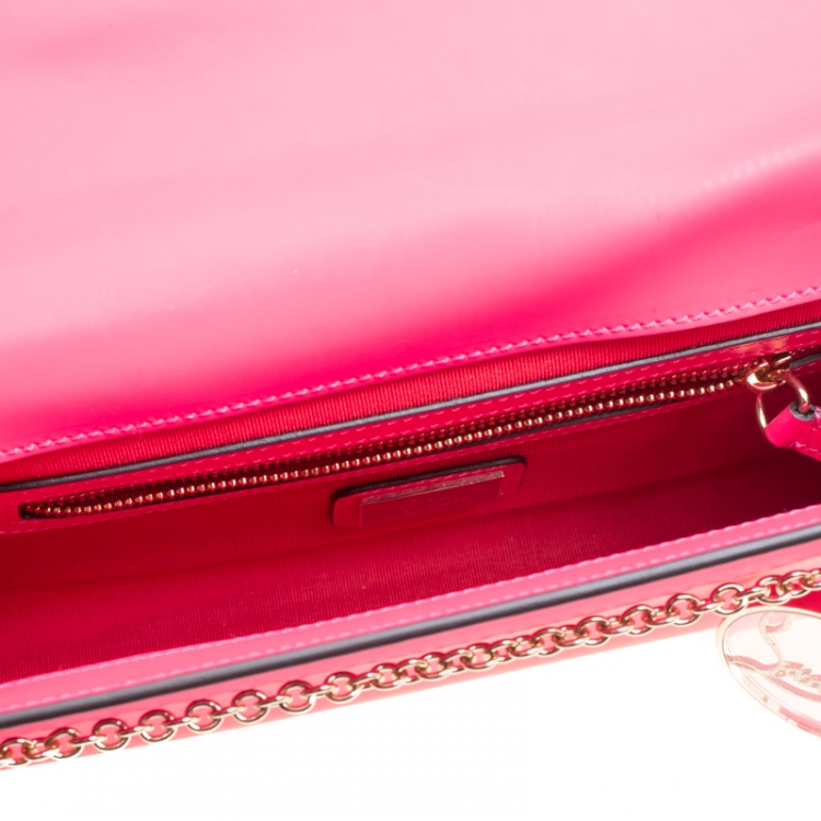 مملوكة مسبقًا Christian Louboutin Fluorescent Pink Leather Riviera Clutch