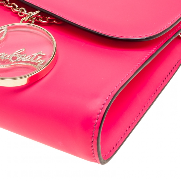 مملوكة مسبقًا Christian Louboutin Fluorescent Pink Leather Riviera Clutch