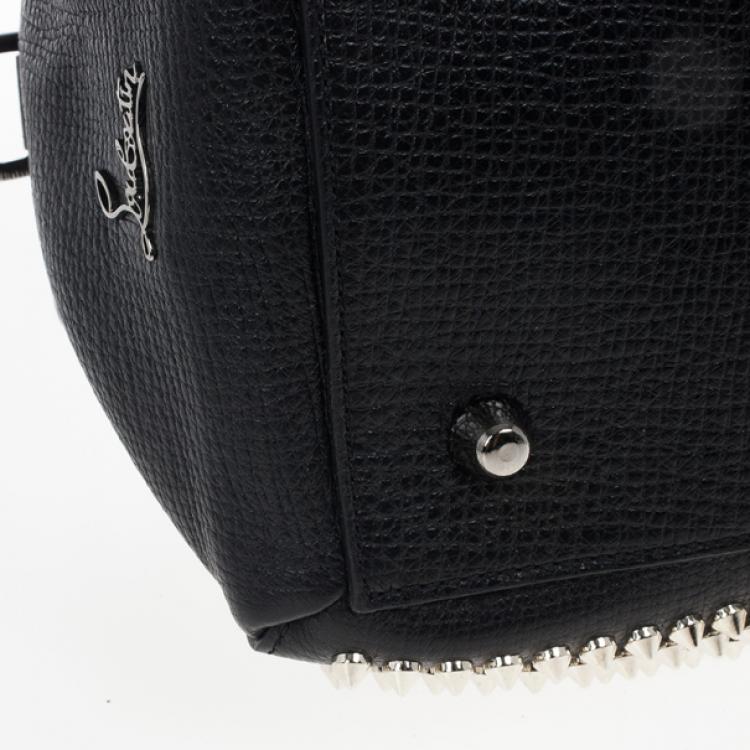 Pre Owned Christian Louboutin Panettone Spiked Black Leather Satchel