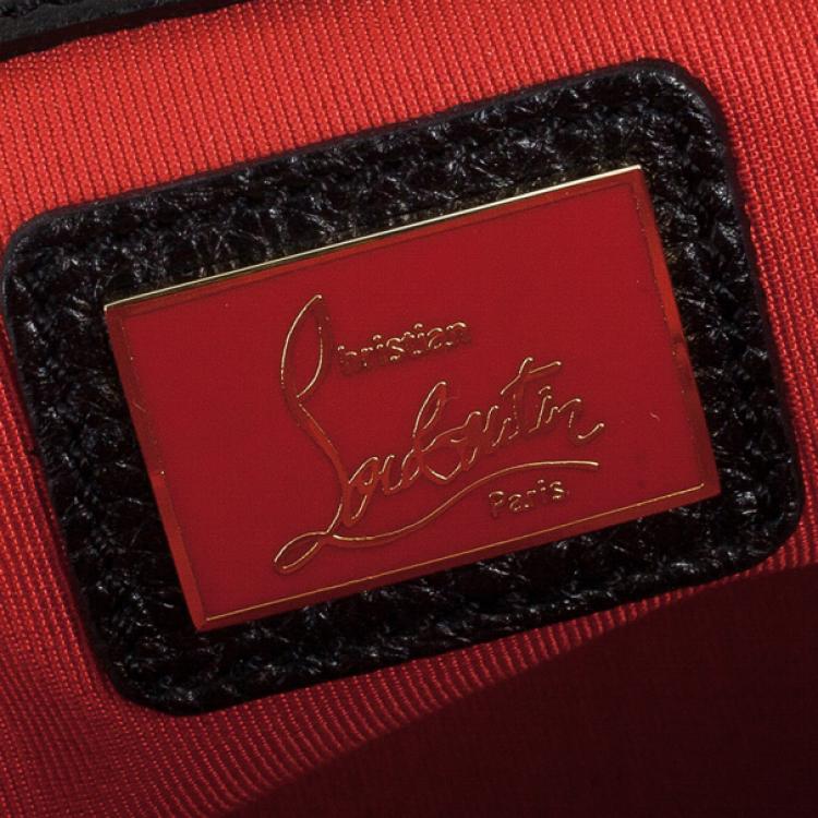 Pre Owned Christian Louboutin Panettone Spiked Black Leather Satchel