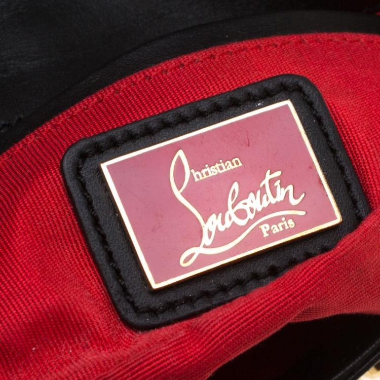 مملوكة مسبقًا Christian Louboutin Black Leather Mini Spiked Sweet Charity Shoulder Bag