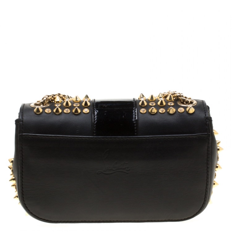 مملوكة مسبقًا Christian Louboutin Black Leather Mini Spiked Sweet Charity Shoulder Bag