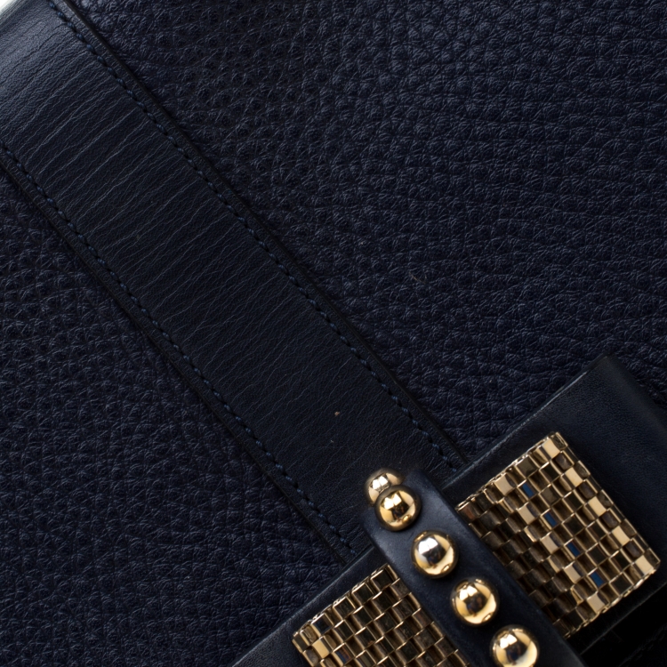 Pre Owned Christian Louboutin Blue Leather Sweet Charity Bag
