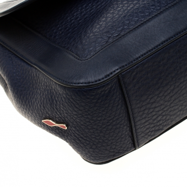 Pre Owned Christian Louboutin Blue Leather Sweet Charity Bag