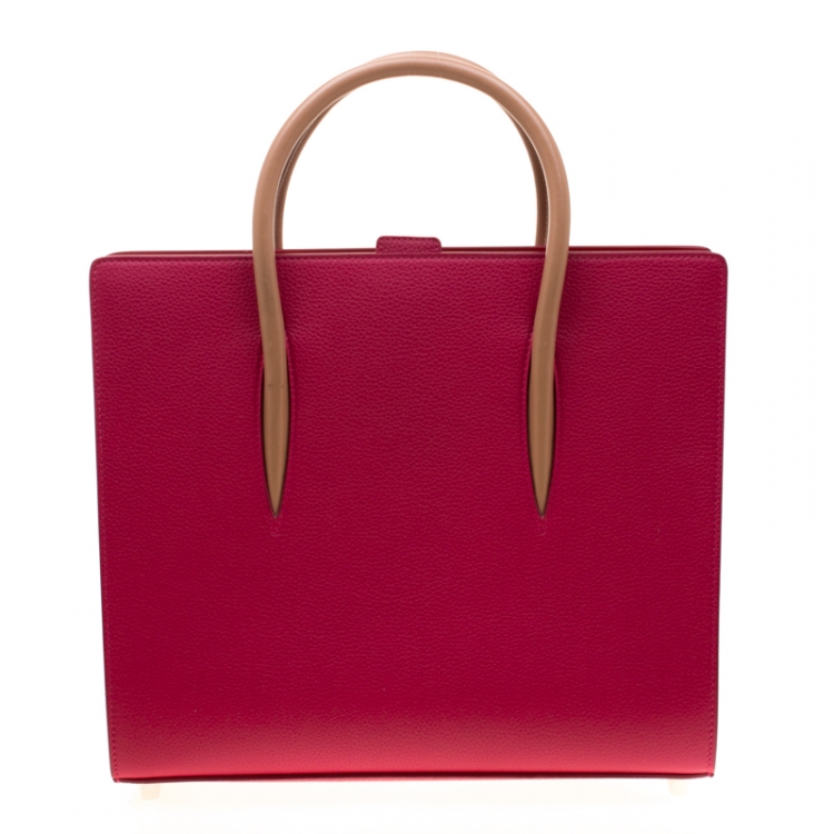 Pre Owned Christian Louboutin Pink Leather Paloma Tote