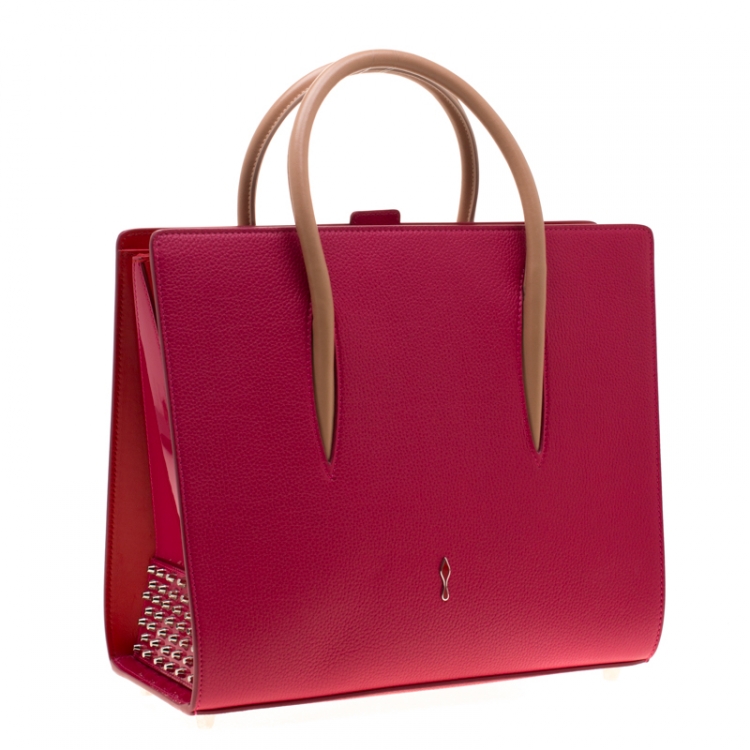 Pre Owned Christian Louboutin Pink Leather Paloma Tote