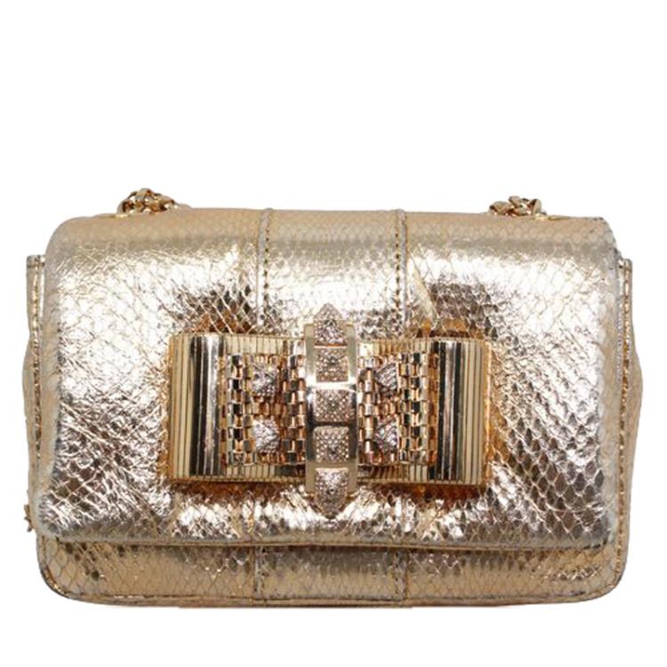 christian louboutin gold bag