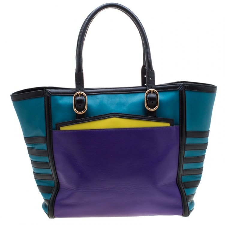 Pre Owned Christian Louboutin Multicolor Leather Zip Tote